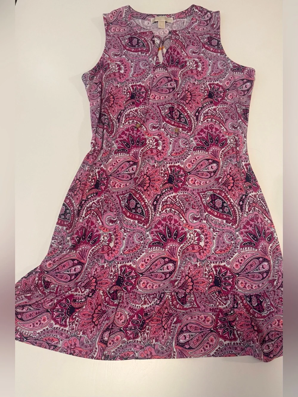 Michael Kors Pink and Purple Paisley Sleeveless Mini Dress